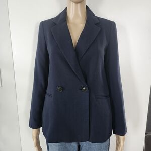 BANANA REPUBLIC‎ Women's Navy Blue Jacket Blazer 2 Petite NEW Career Academia